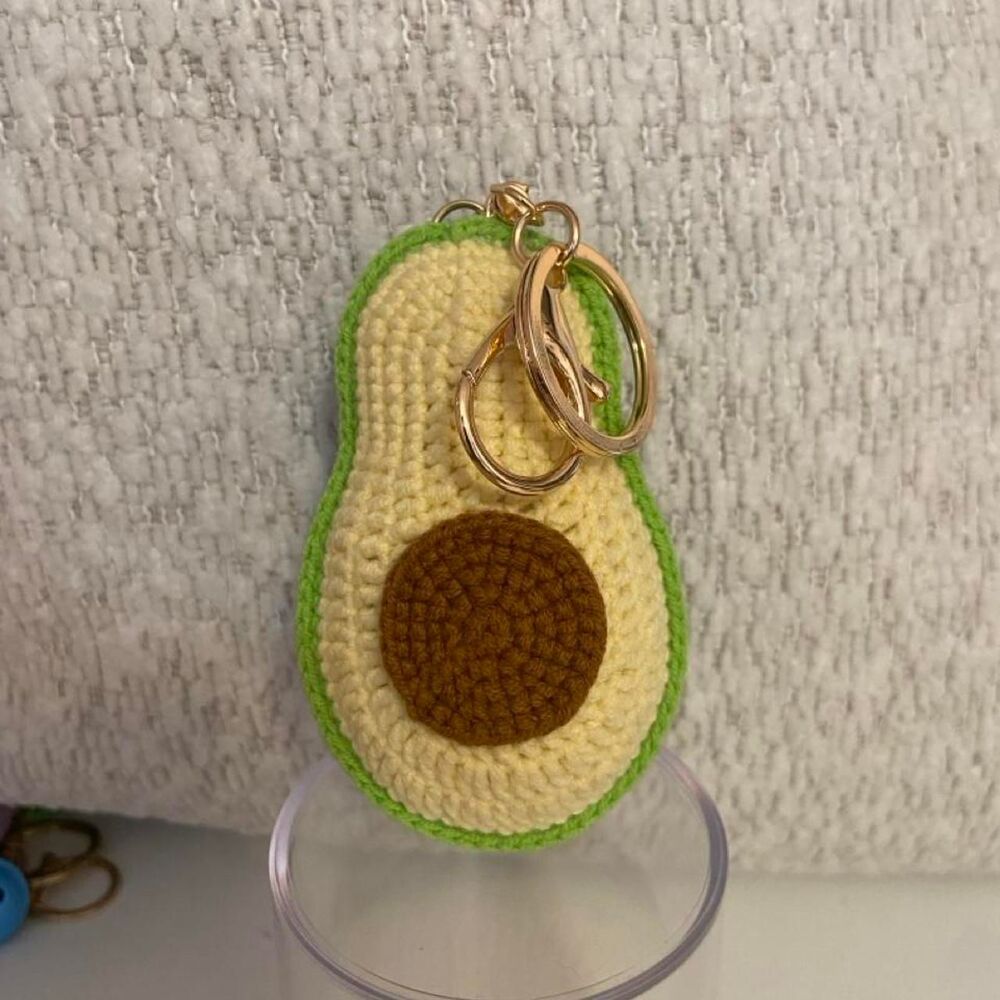 Handmade Crocheted Keychain Avocado